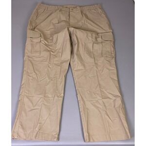 Haband Casual Joe Cargo Pants Men's 46  Khaki Tan Elastic Waist New w/out Tags